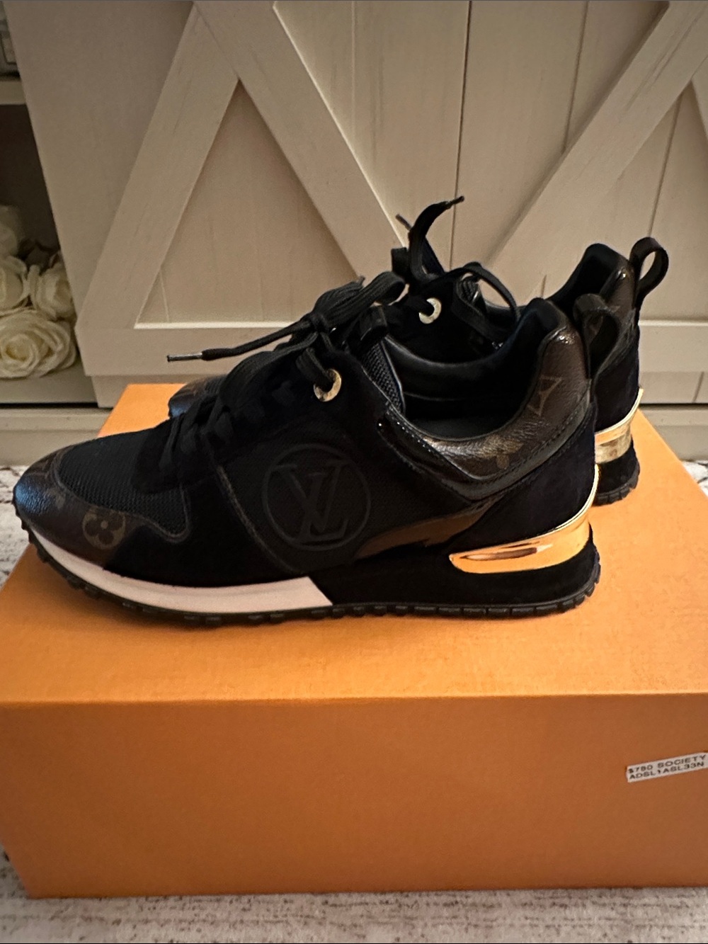 Louis Vuitton Black & Brown Monogram Runner Sneakers - Picture 4 of 5